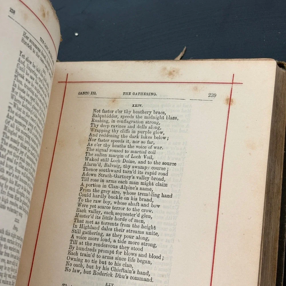 Sir Walter Scott Poetical Works OS Antique Green Gilt Embossed Victorian Book‎